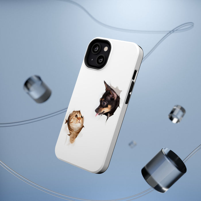 Impact-Resistant Cases with a cat and a dog