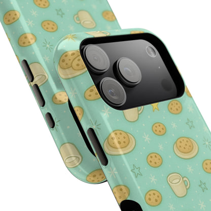 Cookie & Coffee Pattern Tough iPhone Case — Impact-Resistant