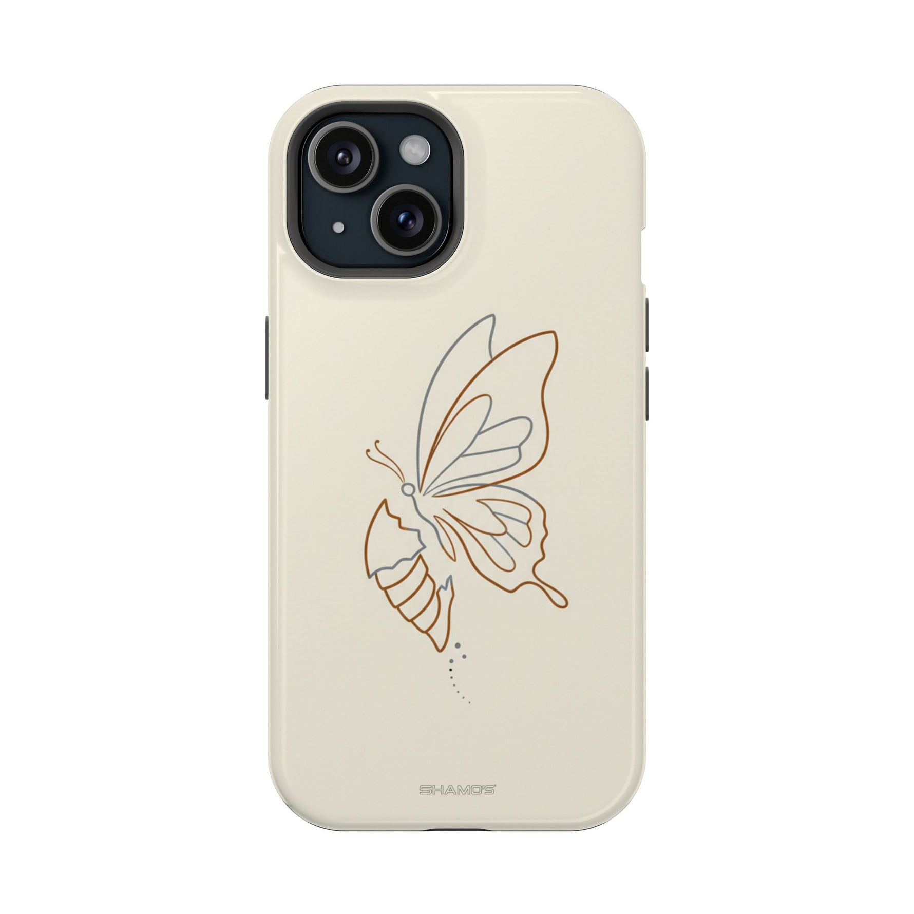 Butterfly Transformation from Caterpillar Minimalist Magnetic Impact-Resistant Phone Case with Magsafe