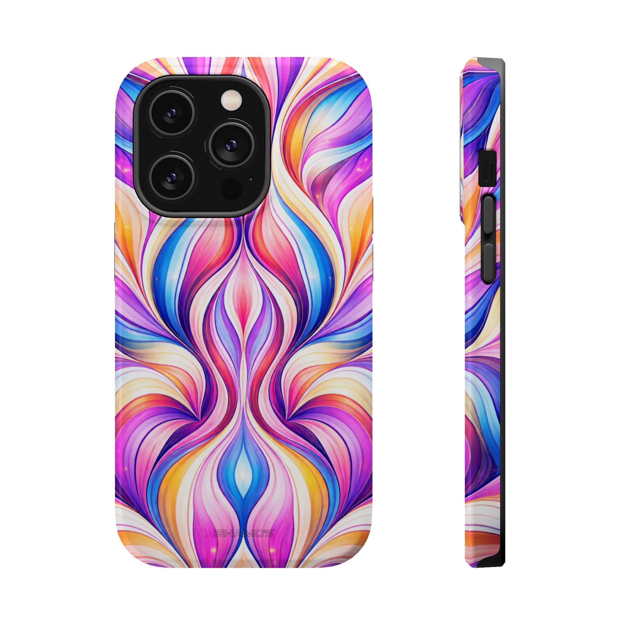 Colorful Abstract Swirl Magnetic Impact iPhone Case | MagSafe - iPhone 14 Pro / Glossy - Shamo's