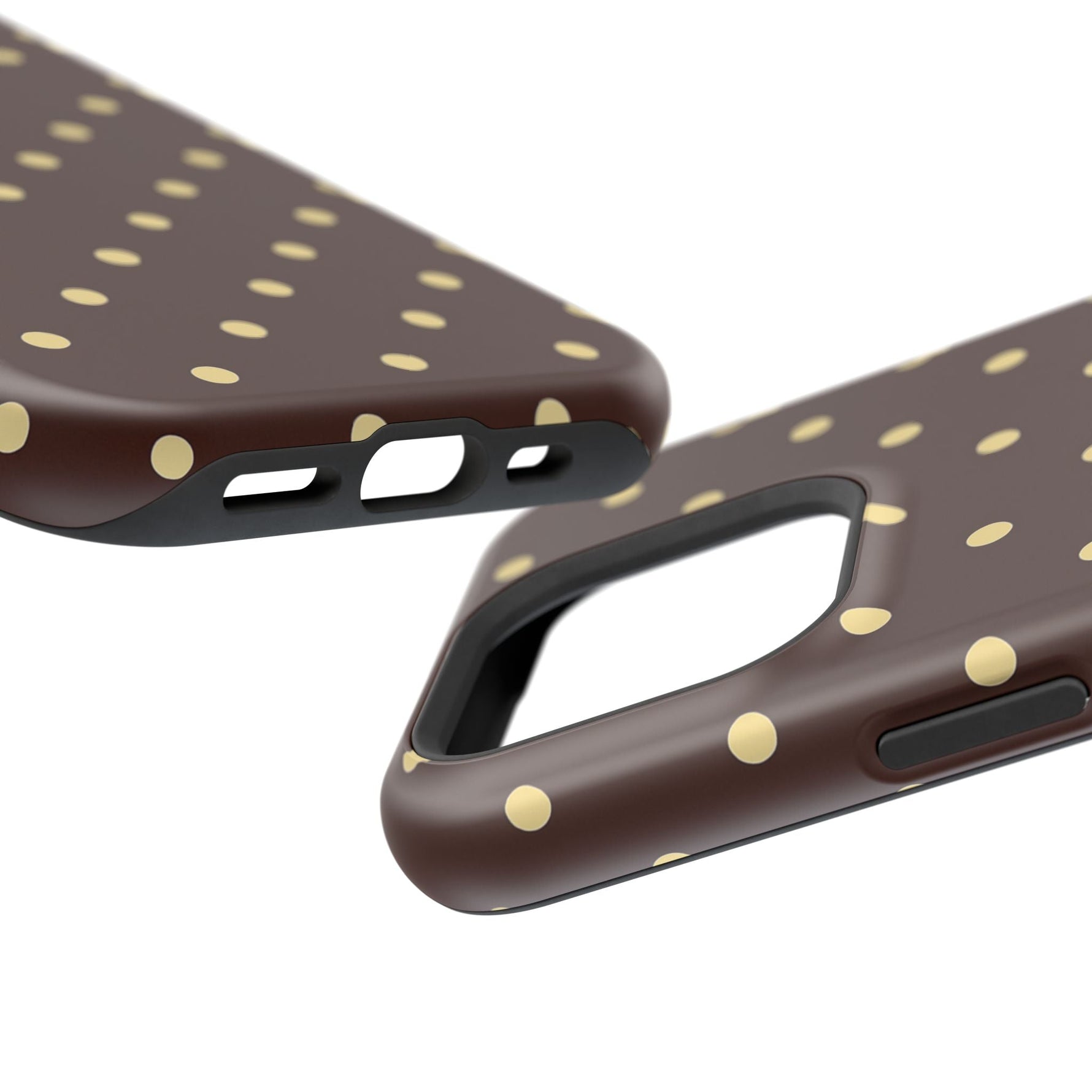 Polka Dot iPhone Case — Brown & Cream Protective Cover with MagSafe compatibility  Shamo's