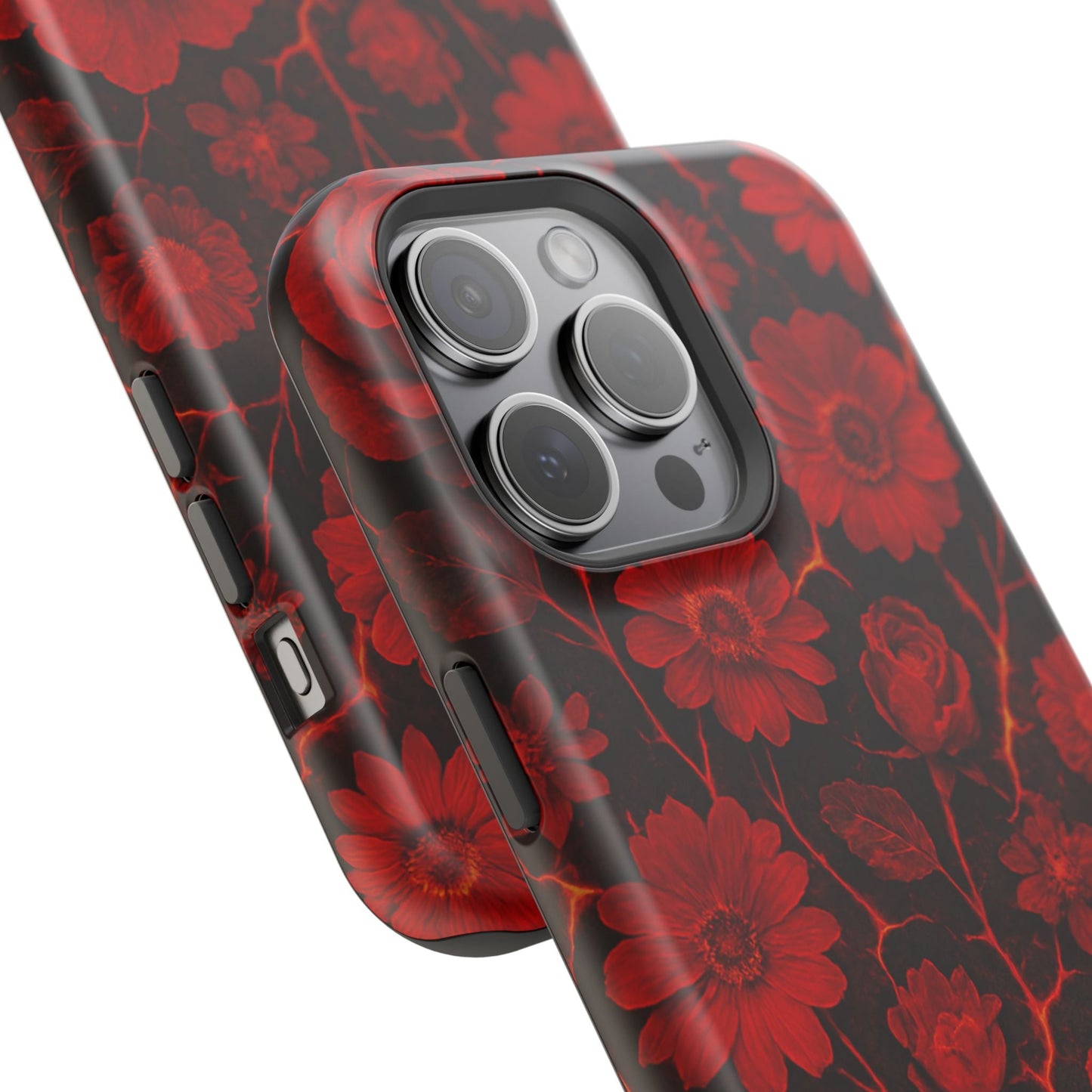 Melted Lava Dark Red Floral iPhone Case — MagSafe Compatible  Shamo's