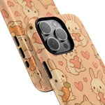 Cozy Critter Friends iPhone Case — Cute Bunny & Kitten Heart Pattern with MagSafe - Shamo's