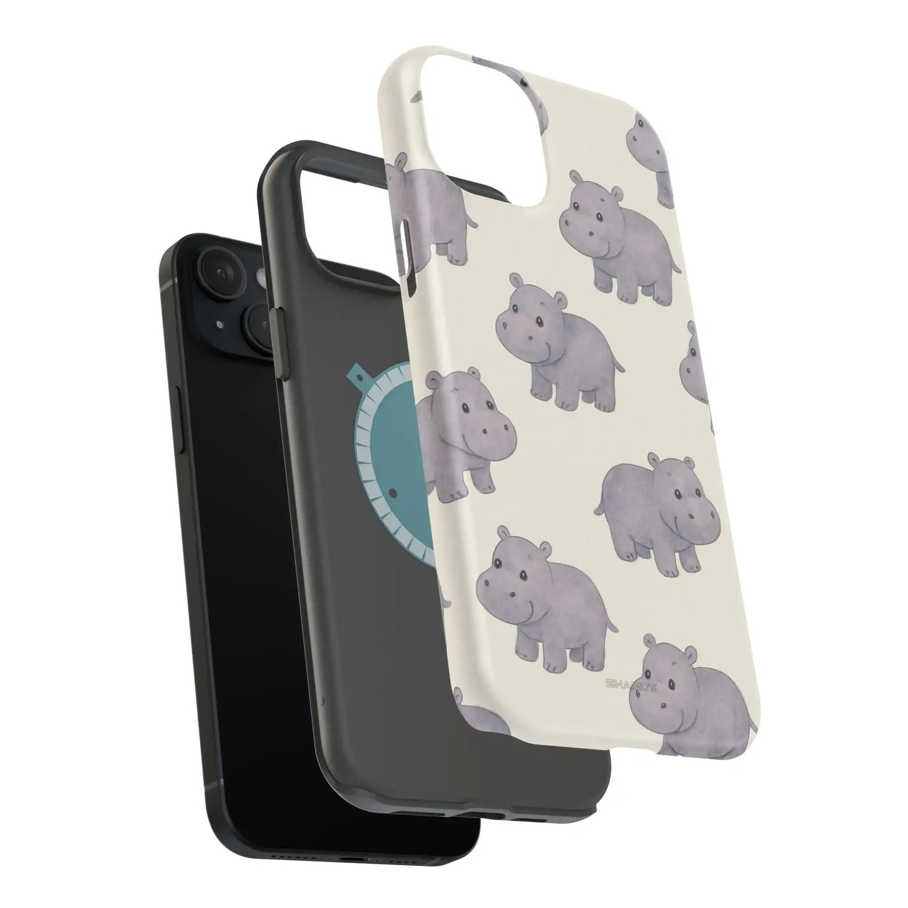 Cute Tiny Hippo Magnetic Impact-Resistant Phone Case