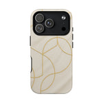Gold Geometry on Silk Luxury Series iPhone Case with MagSafe - Shamo's