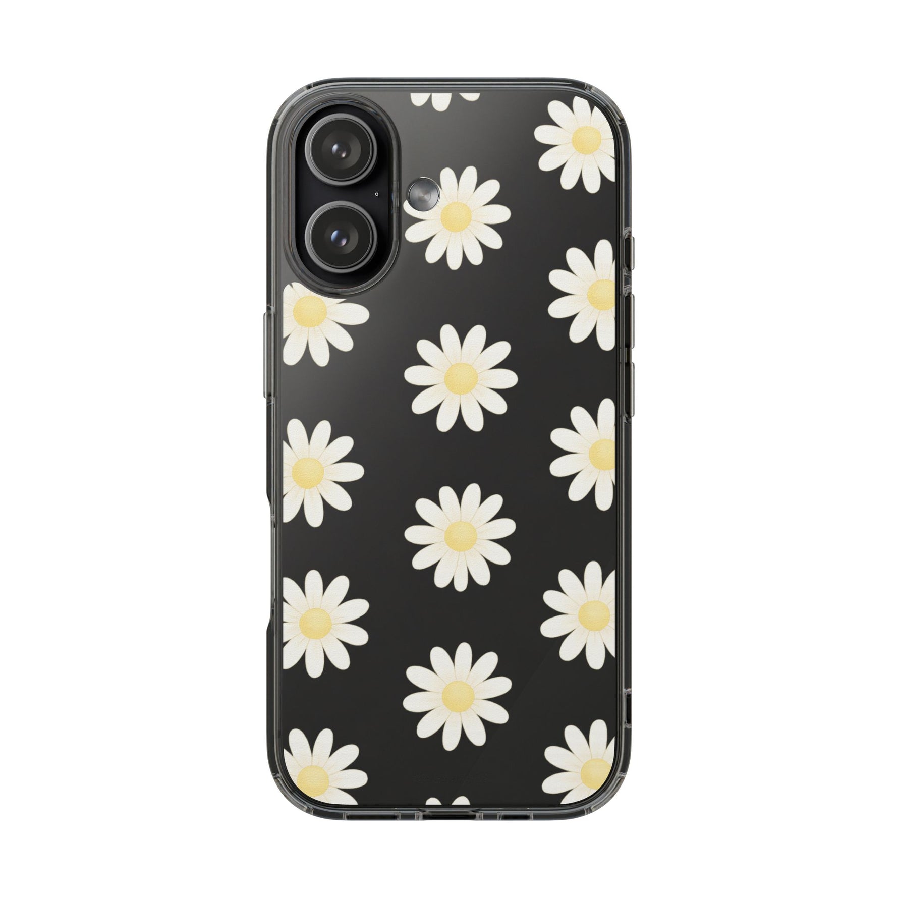 Clear Daisy Floral Phone Case, Impact-Resistant, Anti-Yellowing, Camera & Screen Protection - iPhone 17 / Without gift packaging - Shamo's