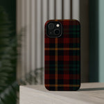 Plaid Impact-Resistant iPhone Case — Red Green Tartan Holiday Theme with MagSafe  Shamo's