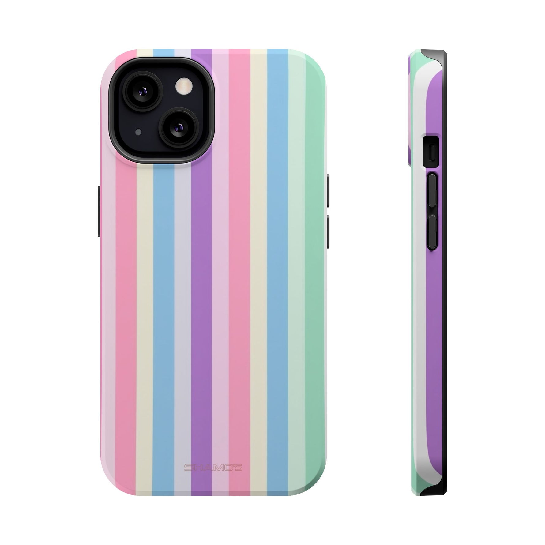 Pastel Stripe MagSafe Compatible Magnetic Impact-Resistant Phone Case - iPhone 13 / Matte - Shamo's