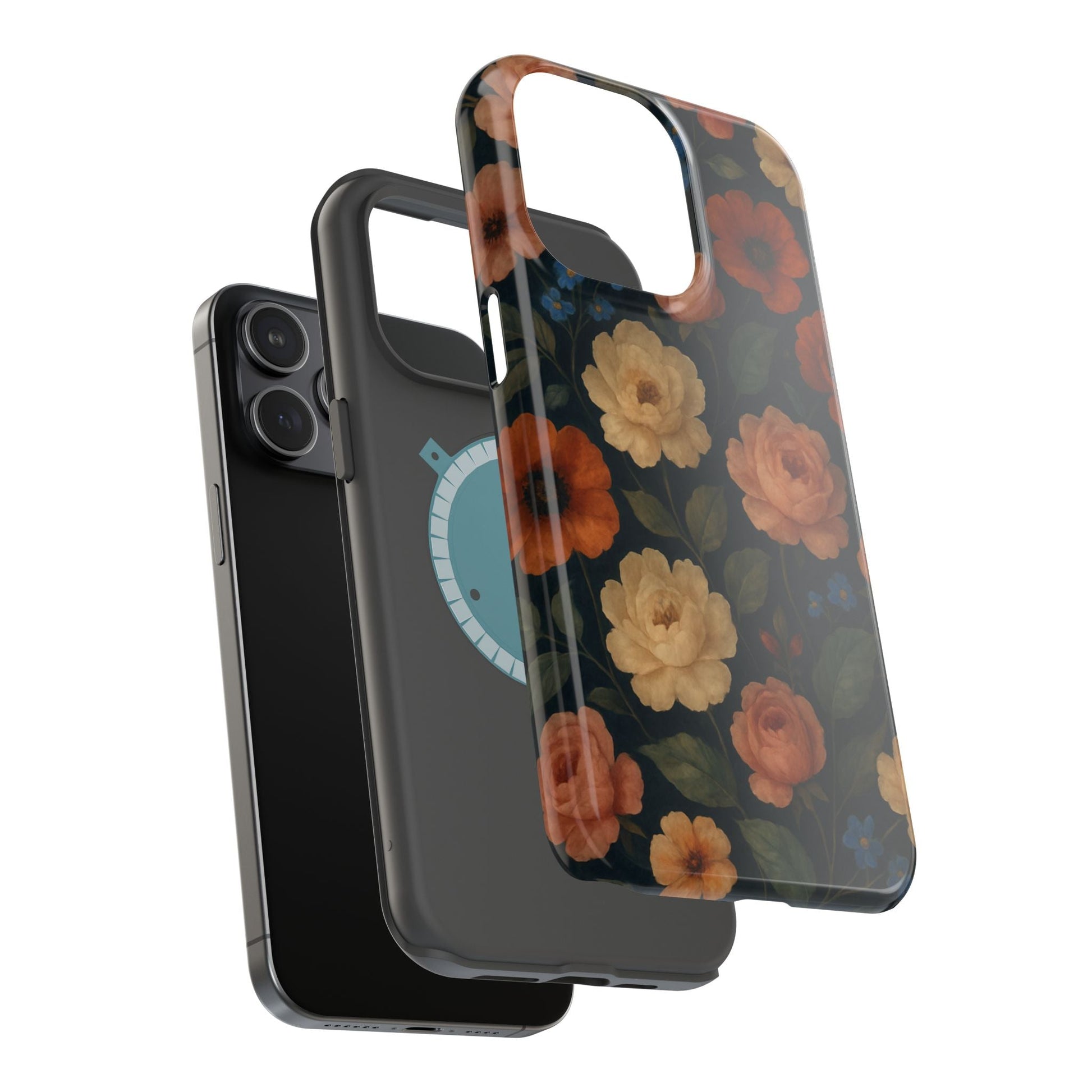 Floral Vintage Rose Magnetic Impact iPhone Case with MagSafe  Shamo's
