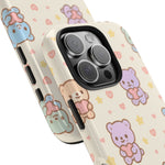 Cute Pastel Bear Impact Phone Case | Heart & Star Kawaii Pattern  Shamo's