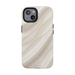 White Silk Gold Luxury iPhone Case with MagSafe - iPhone 14 / Matte - Shamo's
