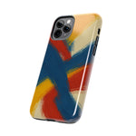 Abstract Brushstroke Tough Phone Case — Colorful Red, Blue & Yellow Protective Cover  Shamo's