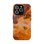 iPhone-Hülle aus bernsteinfarbenem Achatmarmor – kompatibel mit MagSafe