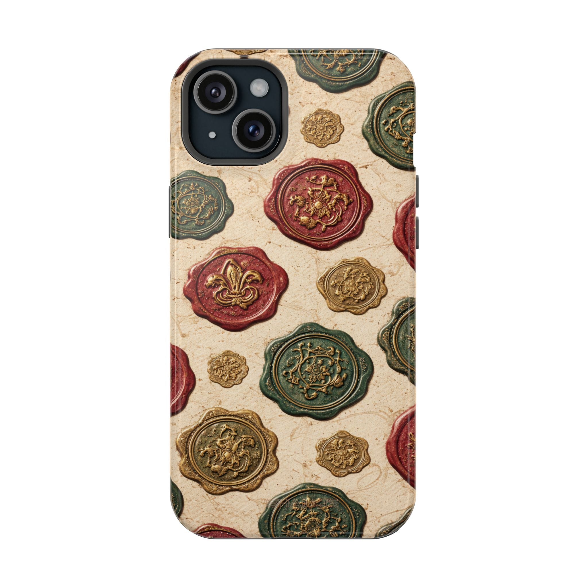 Vintage Wax Seal Pattern Magnetic Impact-Resistant Phone Case with MagSafe Compatibility - iPhone 15 Plus / Glossy - Shamo's