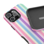 Pastel Stripe MagSafe Compatible Magnetic Impact-Resistant Phone Case - iPhone 17 / Glossy - Shamo's