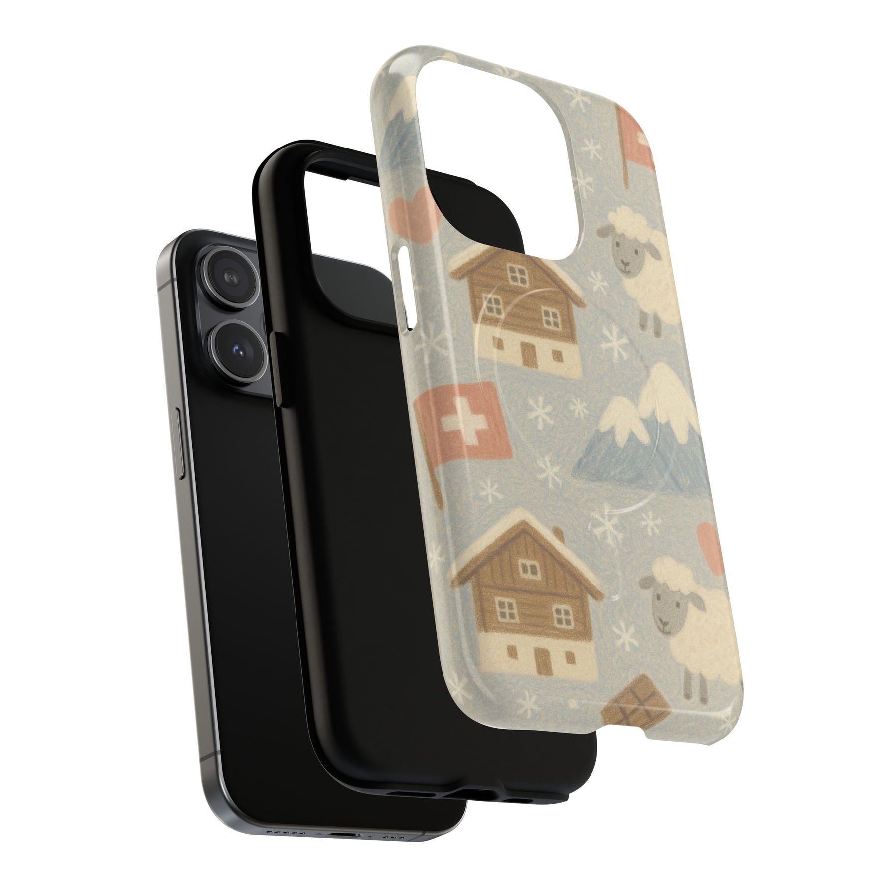 Swiss Chalet Sheep Pattern Tough MagSafe iPhone Case  Shamo's