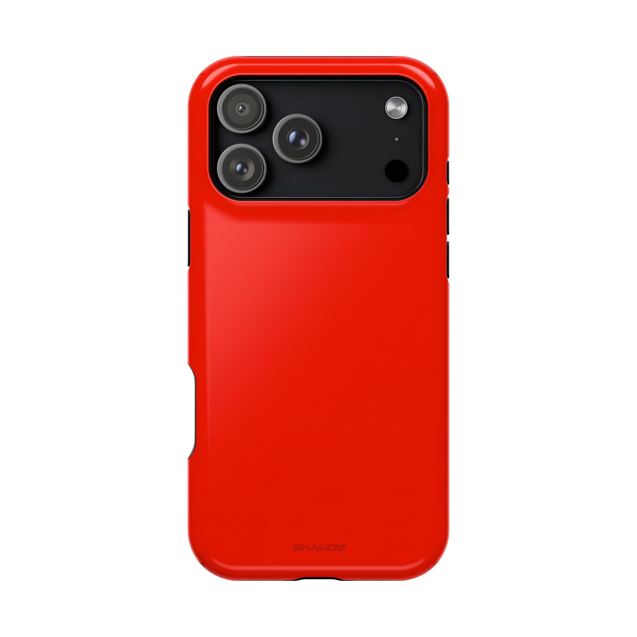 Electric Red Solid Color MagSafe Compatible Impact-Resistant iPhone Case | Slim Protective Cover - iPhone 17 Pro Max / Glossy - Shamo's