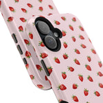 Strawberry Pattern Magnetic Impact-Resistant Phone Case with MagSafe Compatibility