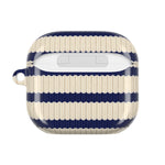 Striped Ribbed AirPod Case — Navy & Cream Retro Coastal Cover  Shamo's