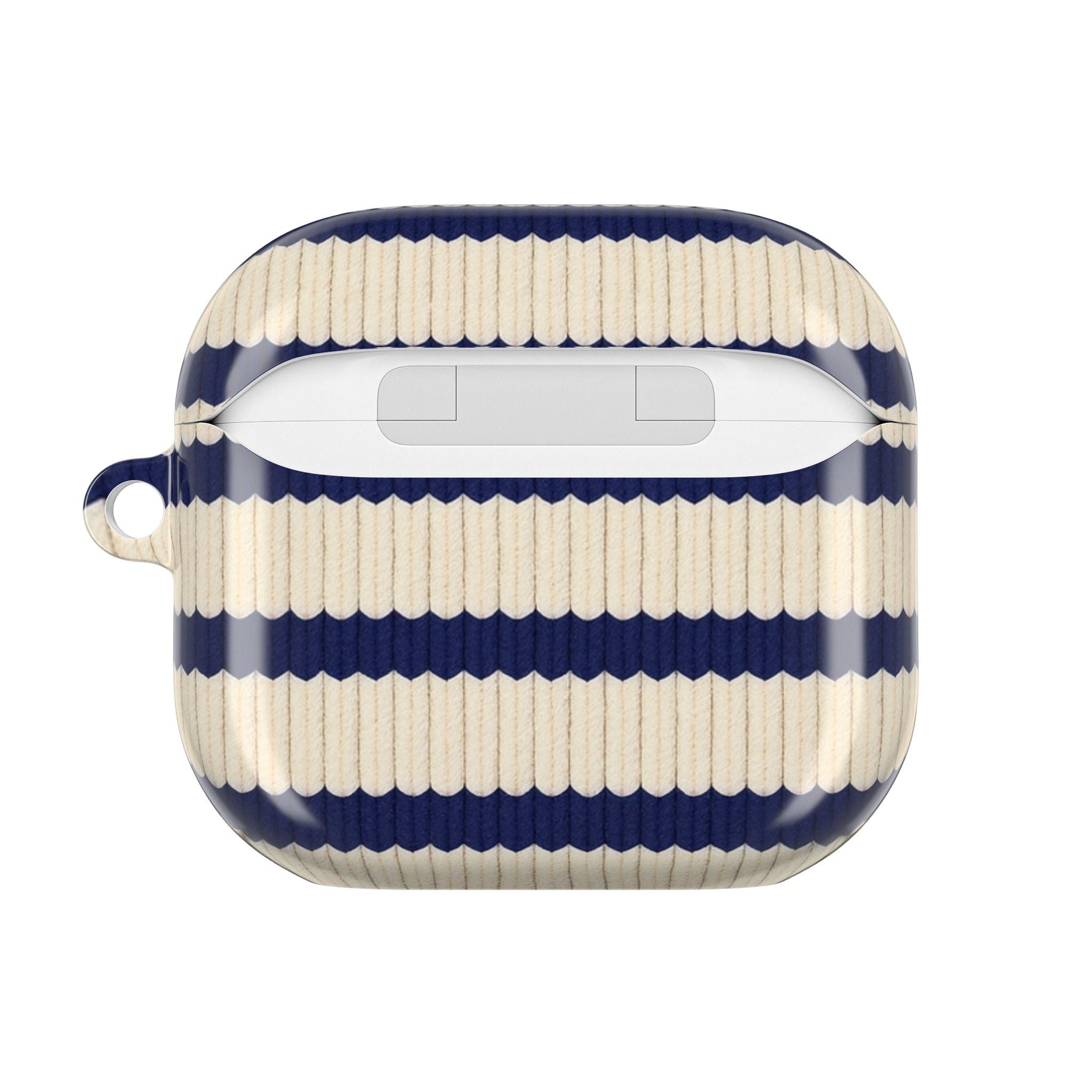 Striped Ribbed AirPod Case — Navy & Cream Retro Coastal Cover  Shamo's