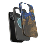 Blue Swirl & Burl Wood Impact iPhone Case | MagSafe compatible  Shamo's