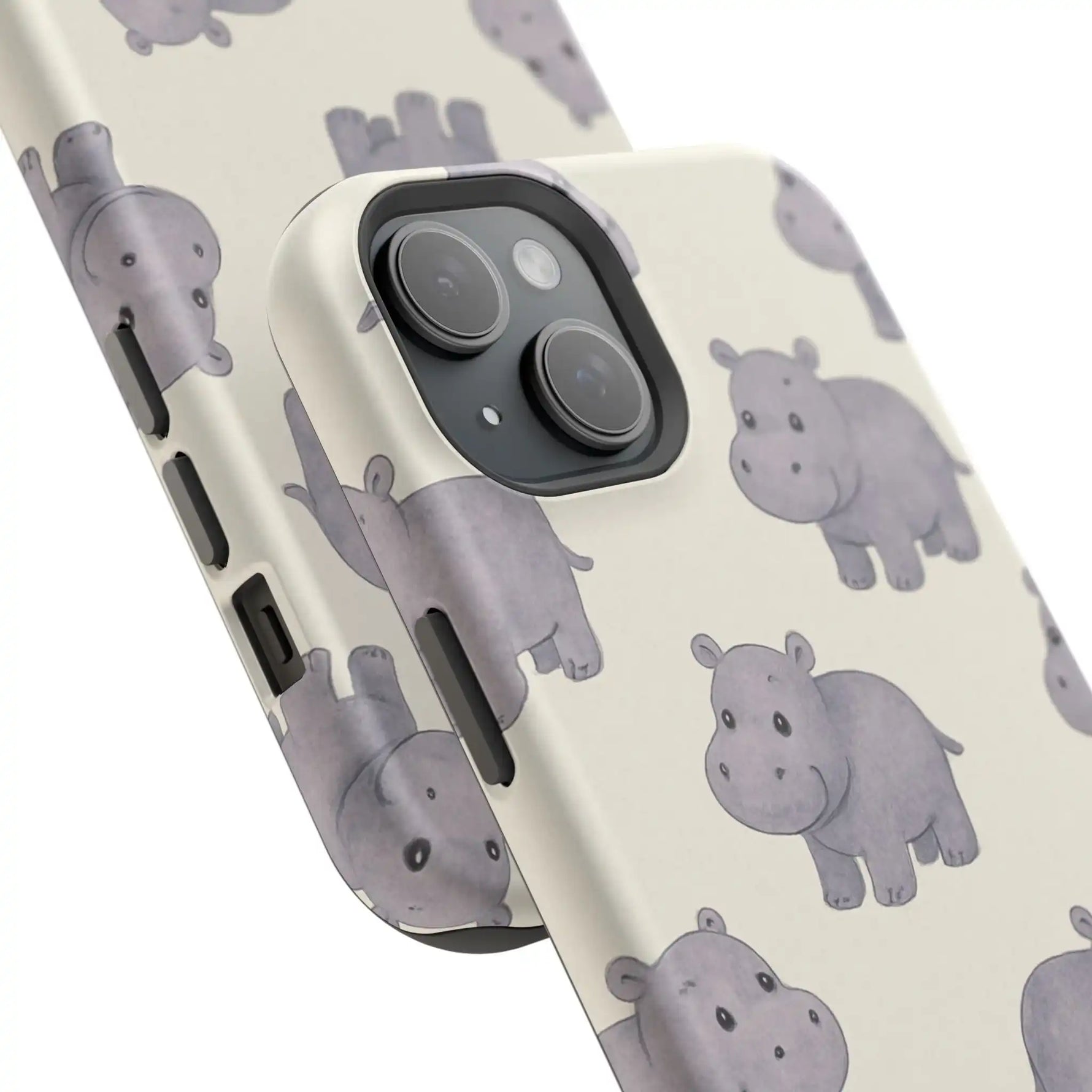 Cute Tiny Hippo Magnetic Impact-Resistant Phone Case