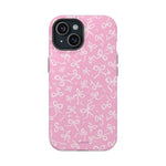 Pink Bow Pattern Impact-Resistant iPhone Case | MagSafe