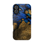 Blue Swirl & Burl Wood Impact iPhone Case | MagSafe compatible  Shamo's iPhone 16 Plus / Glossy