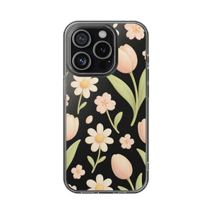 Floral Impact-Resistant Clear iPhone Case - Shamo's
