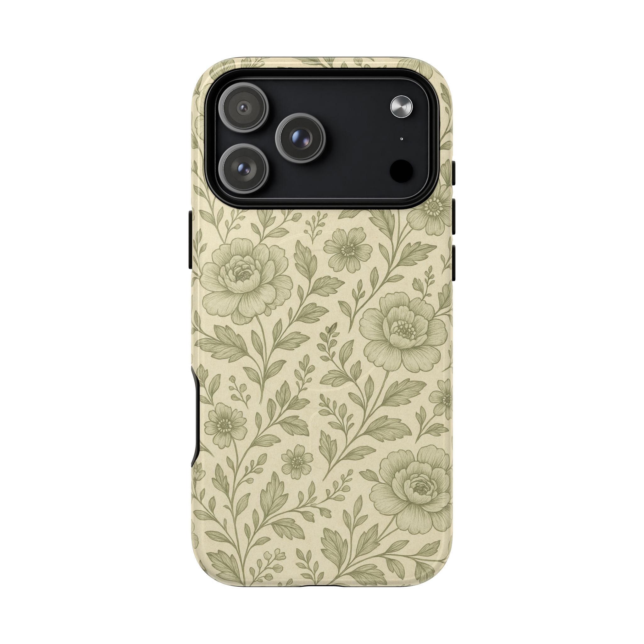 Sage Pattern Vintage Floral iPhone Case | Compatible with MagSafe - Shamo's