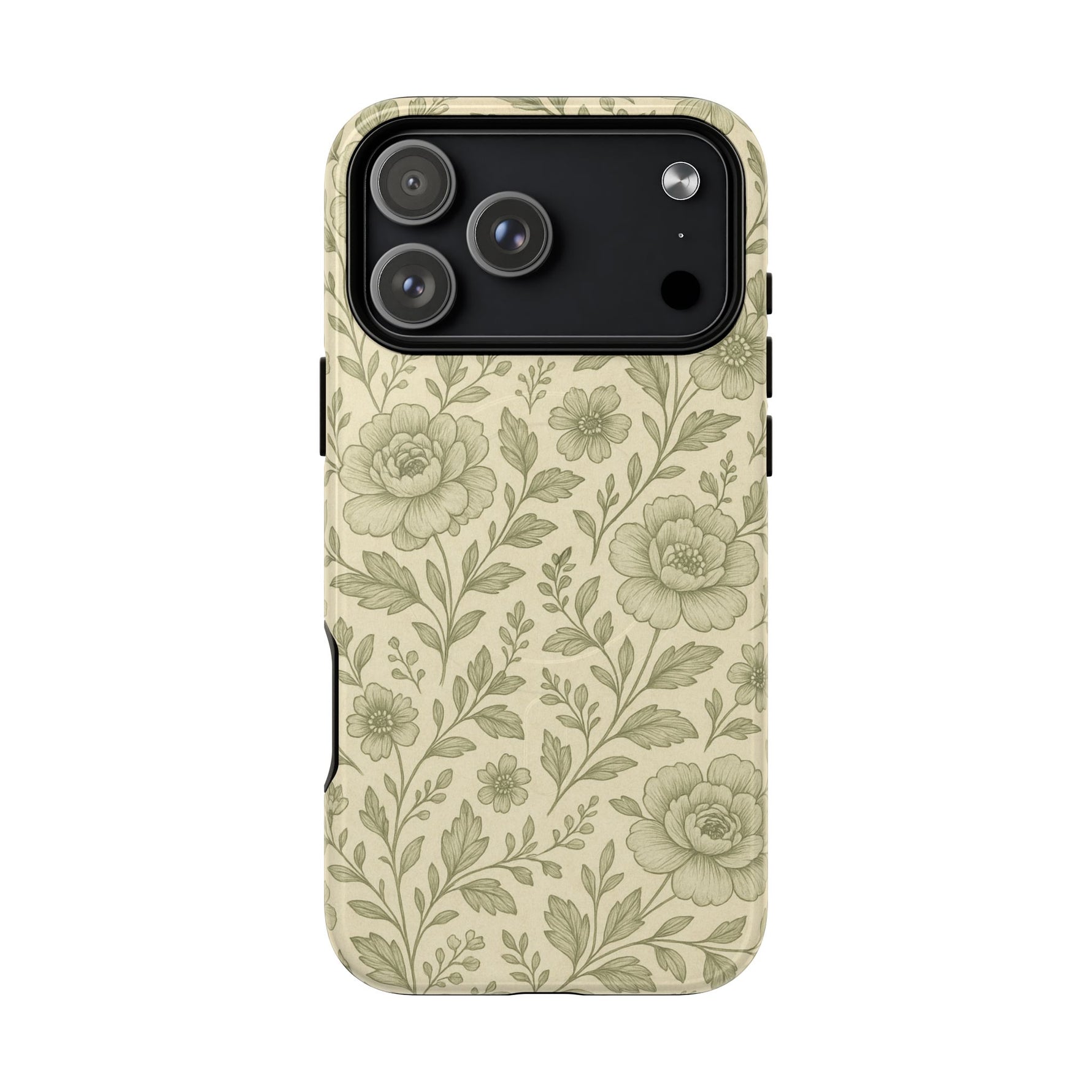 Sage Pattern Vintage Floral iPhone Case | Compatible with MagSafe - Shamo's