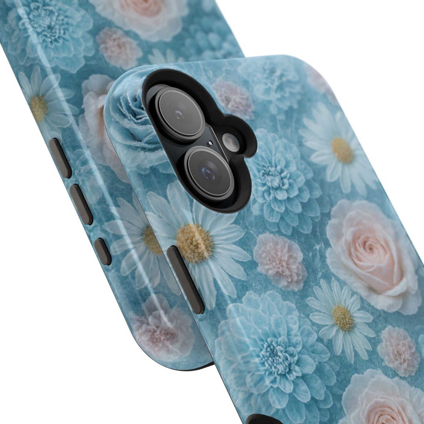 Frozen Floral Rose & Daisy Impact iPhone Case | MagSafe compatible  Shamo's