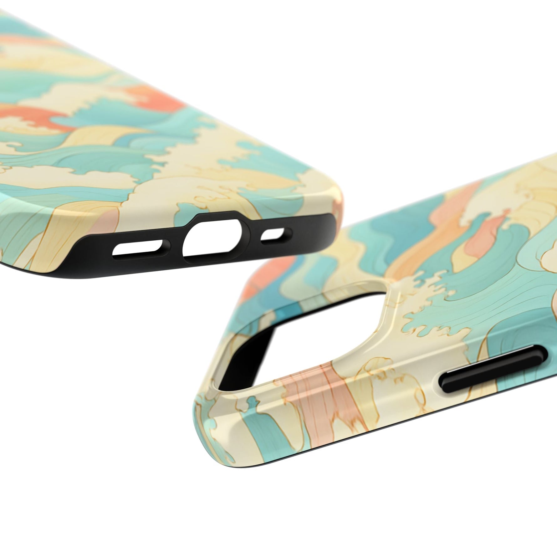 Ocean Wave Tough Phone Case — Pastel Retro Surf Pattern  Shamo's