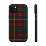 Funda para iPhone resistente a impactos con diseño de cuadros escoceses rojos y verdes con MagSafe