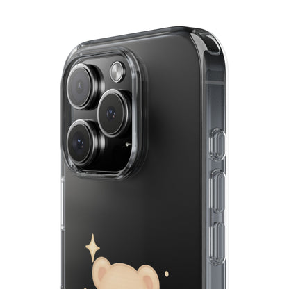 Romantic Teddy Bear Impact-Resistant iPhone Case with Heart Design