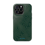 Topographic Green Magnetic Impact-Resistant iPhone Case | MagSafe compatible  Shamo's iPhone 15 Pro Max / Glossy