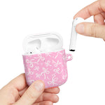 Pink Bow Pattern AirPod Case — Cute Floral Bow Protective Case