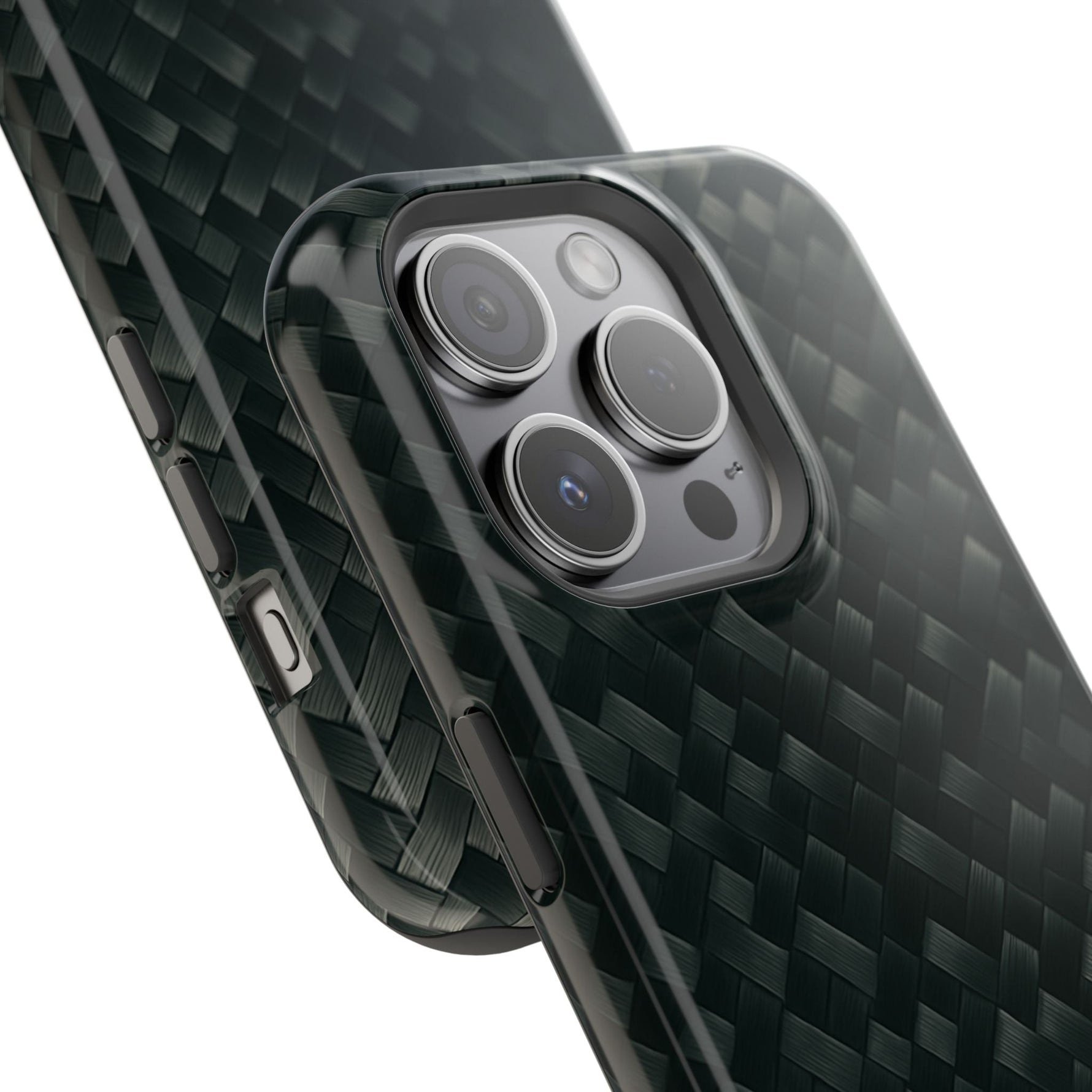 Dark Carbon Fiber Texture Magnetic Impact-Resistant iPhone Case | MagSafe compatible  Shamo's