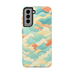 Ocean Wave Tough Phone Case — Pastel Retro Surf Pattern  Shamo's Samsung Galaxy S21