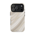 White Silk Gold Luxury iPhone Case with MagSafe - iPhone 17 Pro / Matte - Shamo's