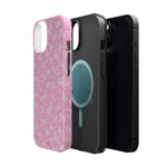 Pink Bow Pattern Impact-Resistant iPhone Case | MagSafe