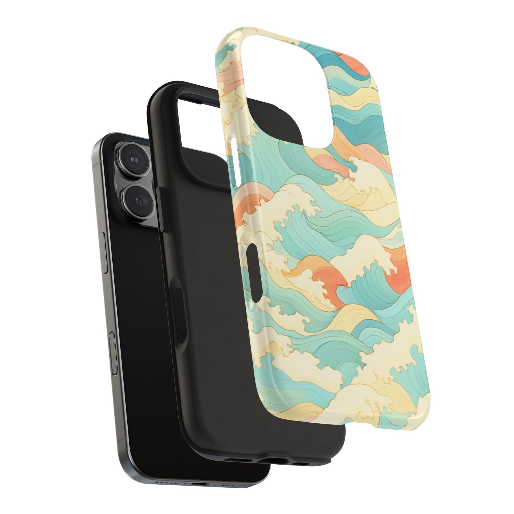Ocean Wave Tough Phone Case — Pastel Retro Surf Pattern  Shamo's