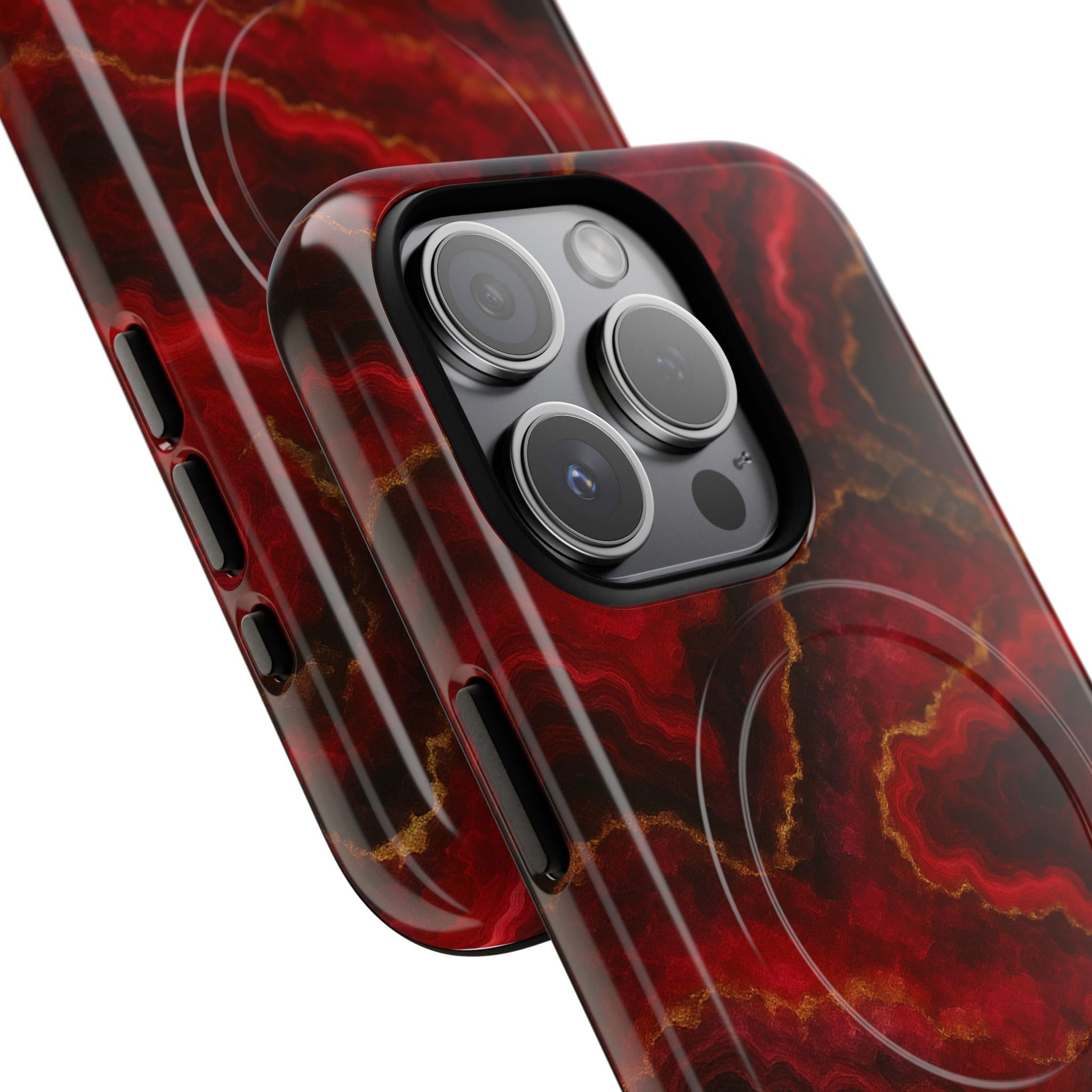 Red Marble iPhone Case with MagSafe - Shamo's