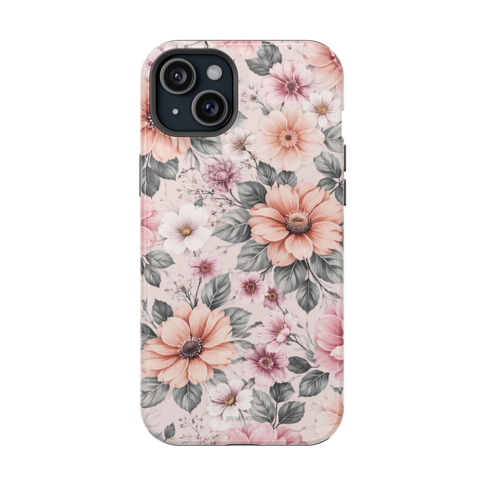 Floral Impact-Resistant Magnetic Phone Case - iPhone 15 Plus / Glossy - Shamo's