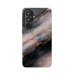 Marbled Black & Rose Gold Magnetic MagSafe Compatible Phone Case — Impact-Resistant