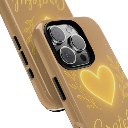 Grateful Heart iPhone Case — Warm Neon Heart