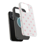 Pink Polka Dot Impact-Resistant Phone Case | MagSafe