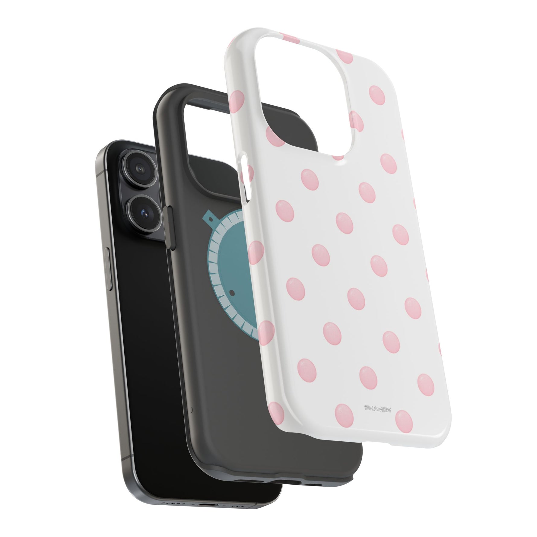 Pink Polka Dot Impact-Resistant Phone Case | MagSafe