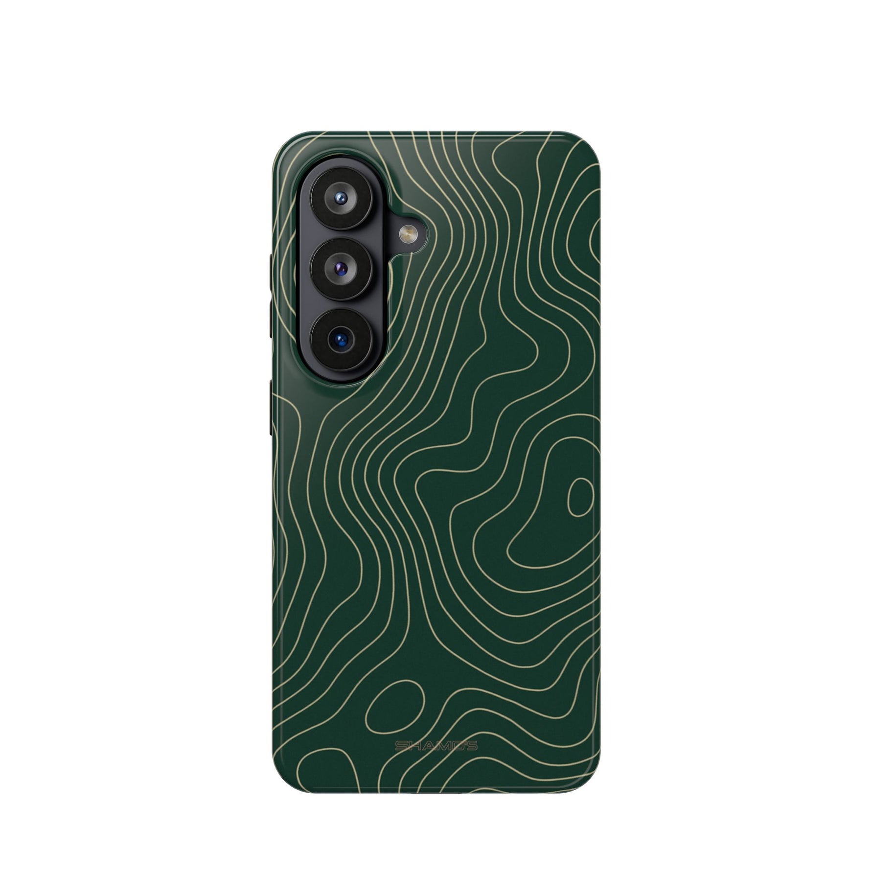 Topographic Green Magnetic Impact-Resistant iPhone Case | MagSafe compatible