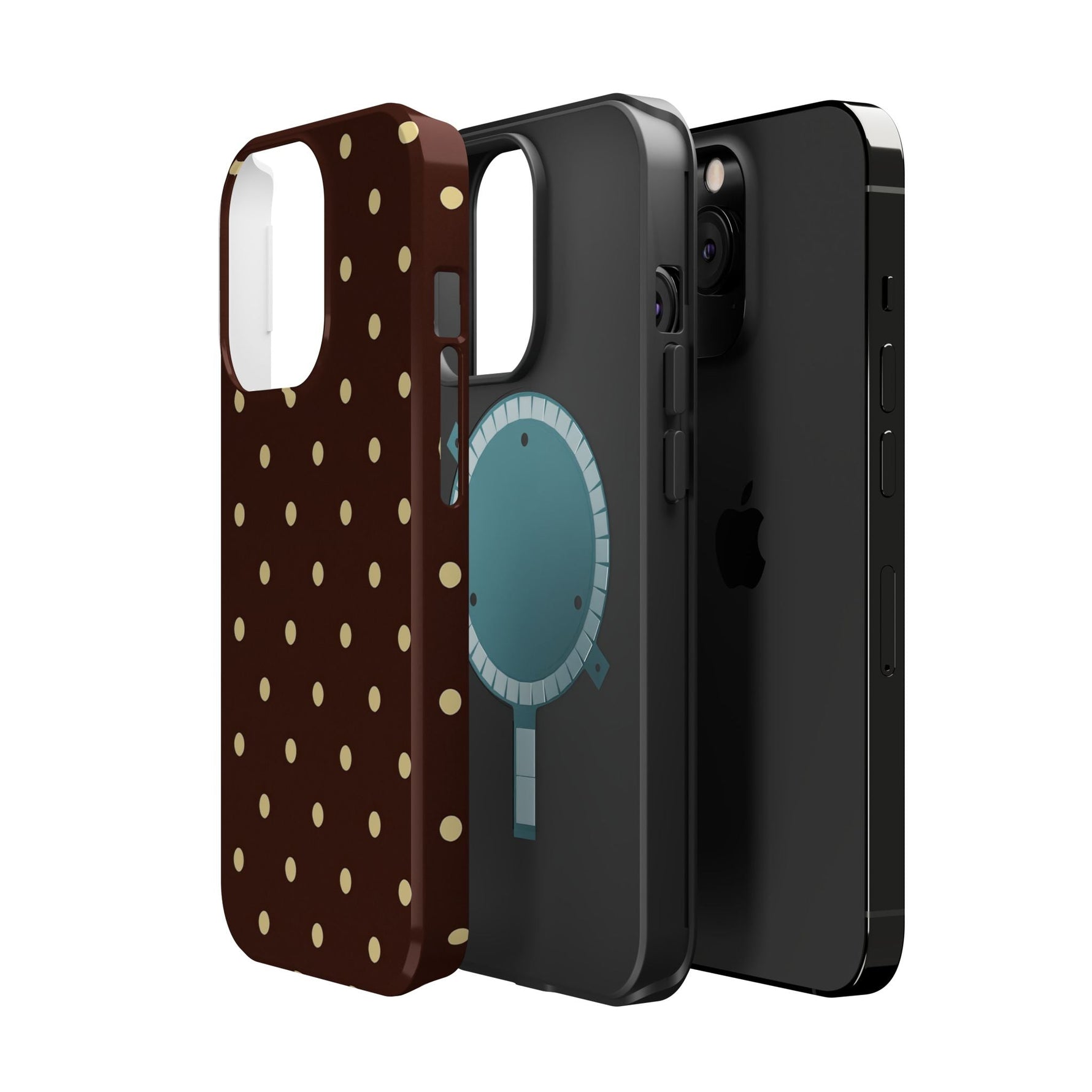 Polka Dot iPhone Case — Brown & Cream Protective Cover with MagSafe compatibility  Shamo's